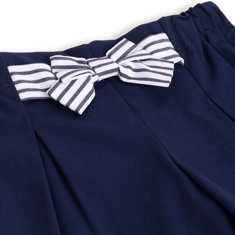 Girls Dark Blue Solid Shorts image number 2